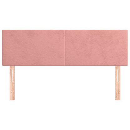 Hoofdborden 2 St 72X5X78/88 Cm Fluweel Roze 144 cm Laag