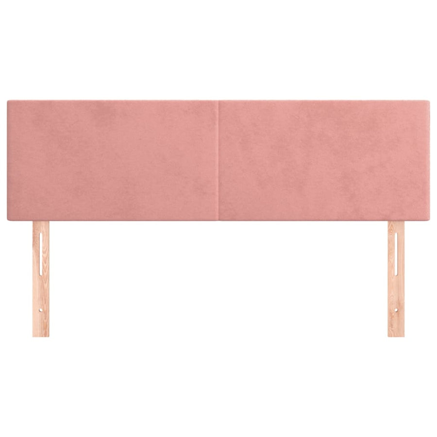 Hoofdborden 2 St 72X5X78/88 Cm Fluweel Roze 144 cm Laag