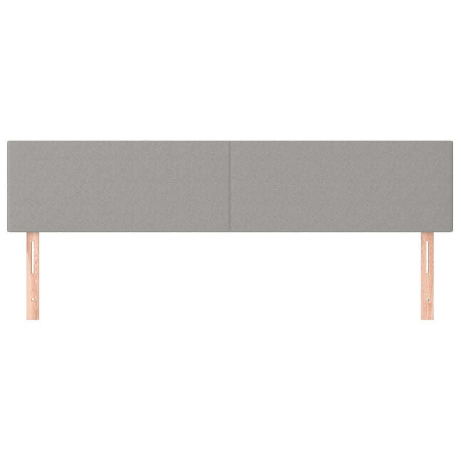 Hoofdborden 2 st 80x5x78/88 cm stof lichtgrijs 1 160 cm Lichtgrijs