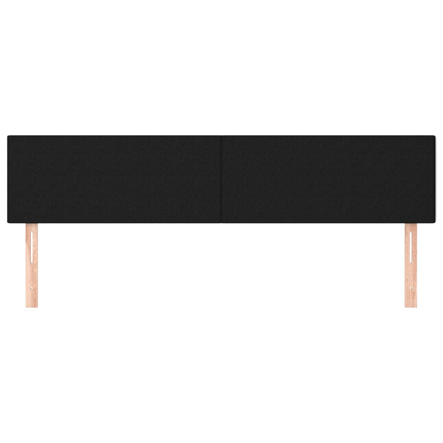 Hoofdborden 2 st 80x5x78/88 cm stof zwart 1 160 cm Zwart