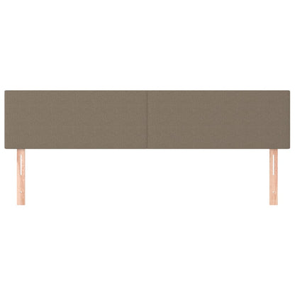 Hoofdborden 2 st 80x5x78/88 cm stof taupe 160 cm Laag