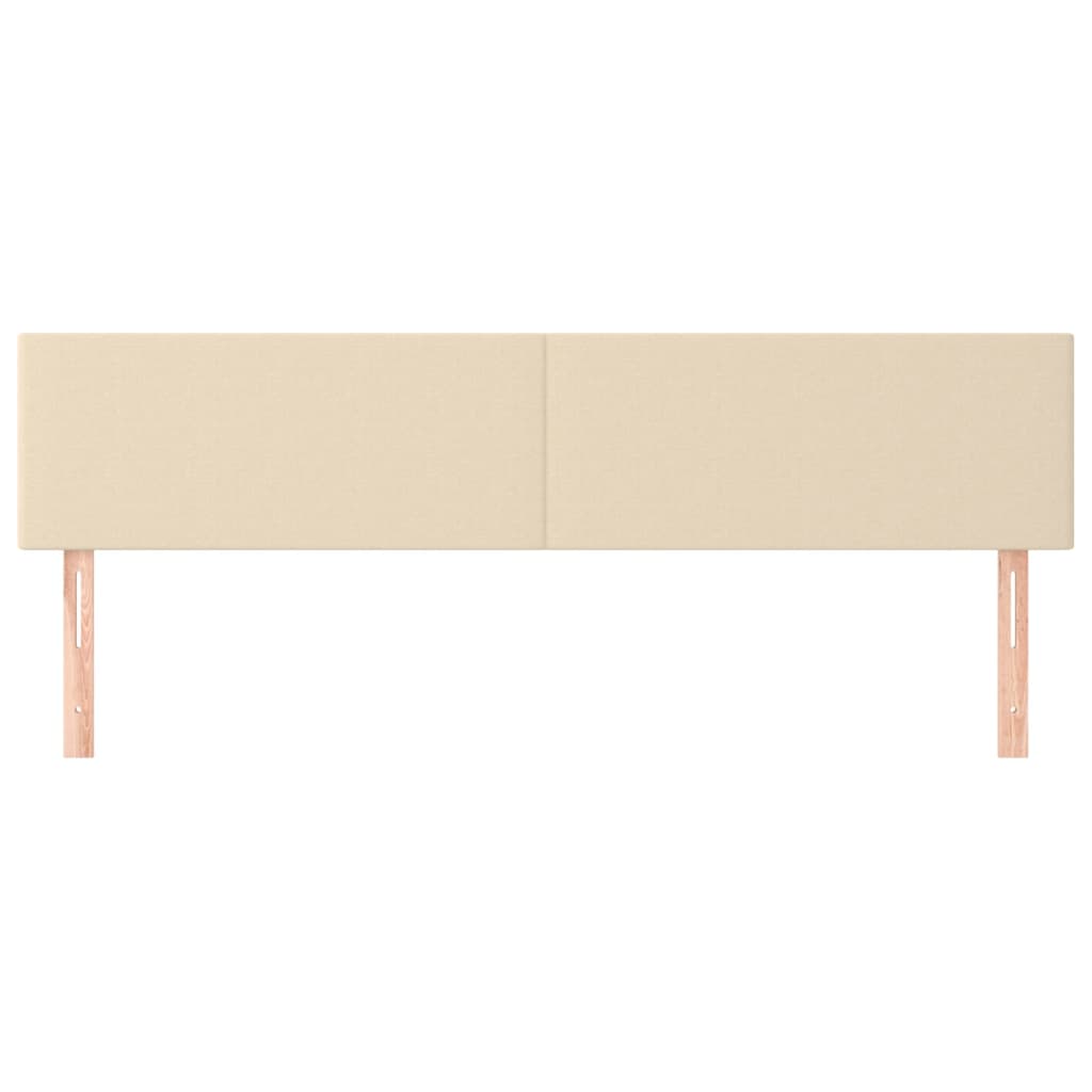 Hoofdborden 2 st 80x5x78/88 cm stof crèmekleurig 160 cm Laag