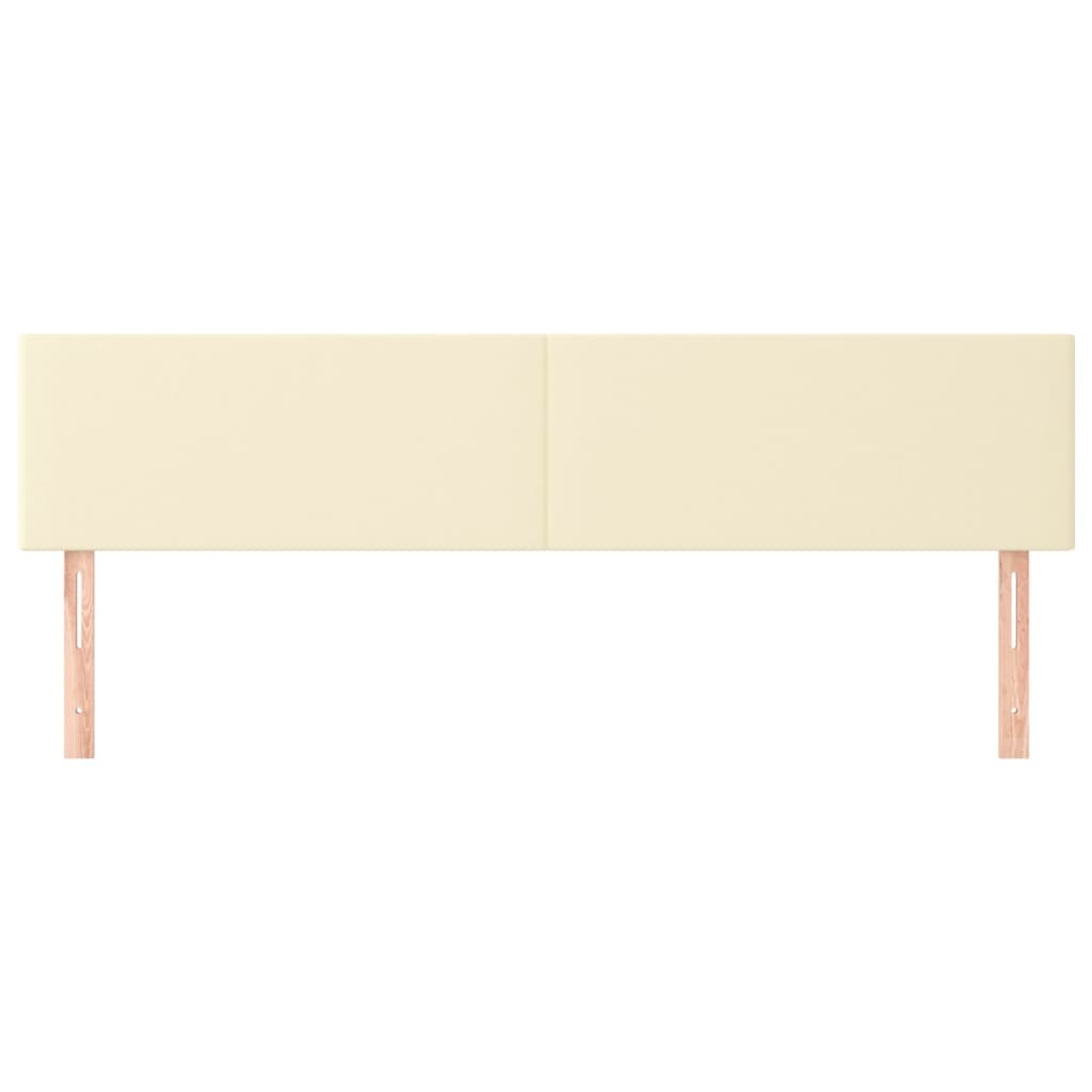 Hoofdborden 2 St 80X5X78/88 Cm Kunstleer Kleurig 1 160 cm Crème