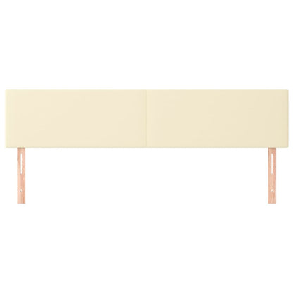 Hoofdborden 2 St 80X5X78/88 Cm Kunstleer Kleurig 1 160 cm Crème