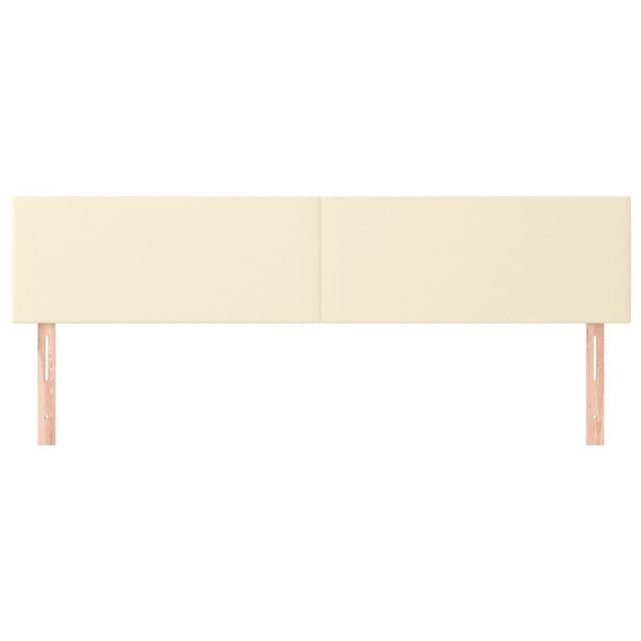 Hoofdborden 2 St 80X5X78/88 Cm Kunstleer Kleurig 1 160 cm Crème