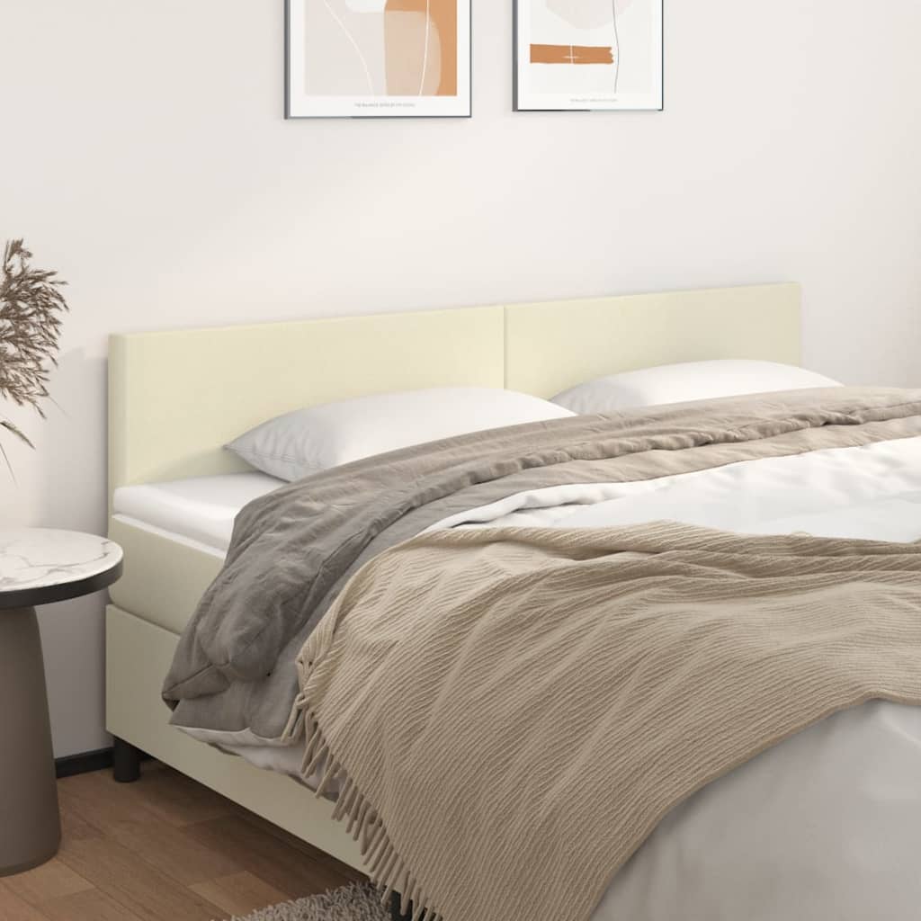 Hoofdborden 2 St 80X5X78/88 Cm Kunstleer Kleurig 1 160 cm Crème