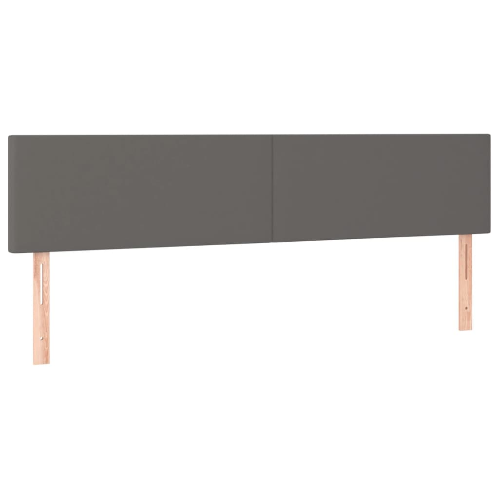 Hoofdborden 2 St 80X5X78/88 Cm Kunstleer Grijs 160 cm Laag