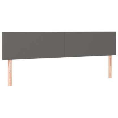 Hoofdborden 2 St 80X5X78/88 Cm Kunstleer Grijs 160 cm Laag
