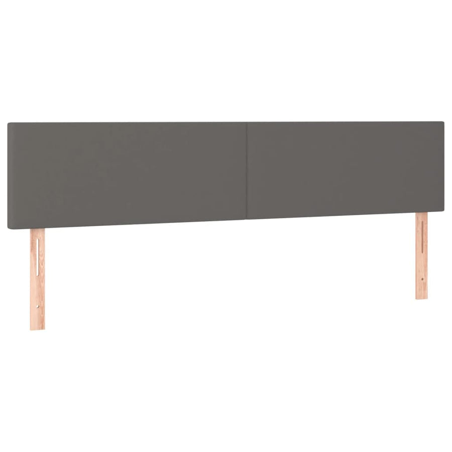 Hoofdborden 2 St 80X5X78/88 Cm Kunstleer Grijs 160 cm Laag