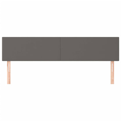 Hoofdborden 2 St 80X5X78/88 Cm Kunstleer Grijs 160 cm Laag