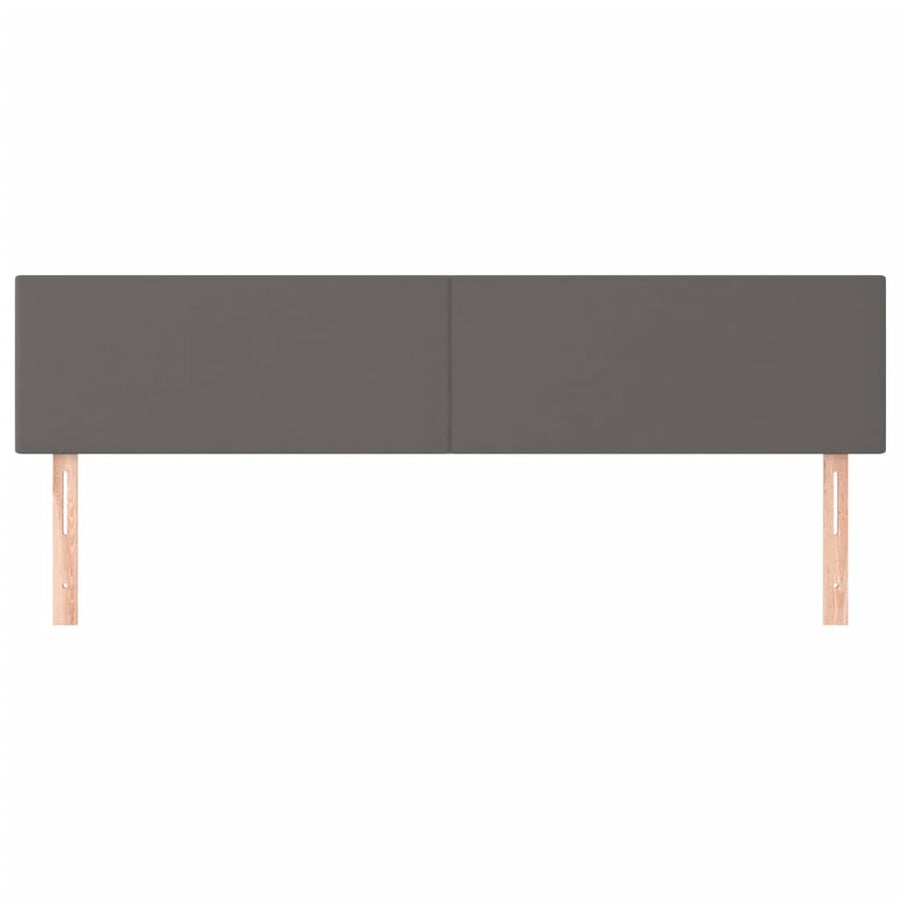 Hoofdborden 2 St 80X5X78/88 Cm Kunstleer Grijs 160 cm Laag