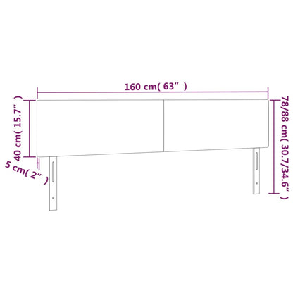 Hoofdborden 2 St 80X5X78/88 Cm Kunstleer Grijs 160 cm Laag