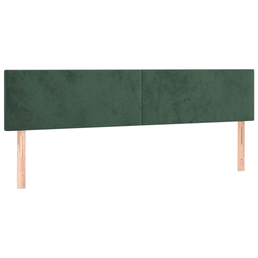 Hoofdborden 2 St 80X5X78/88 Cm Fluweel Donkergroen 160 cm Laag