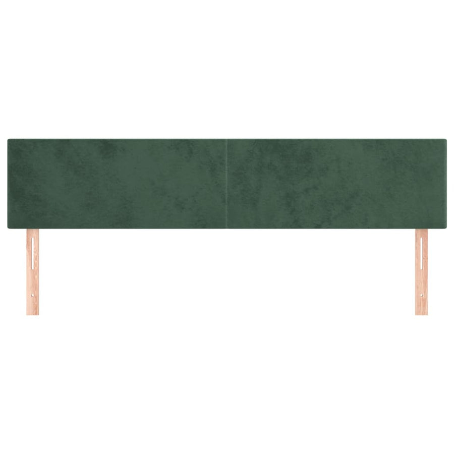 Hoofdborden 2 St 80X5X78/88 Cm Fluweel Donkergroen 160 cm Laag