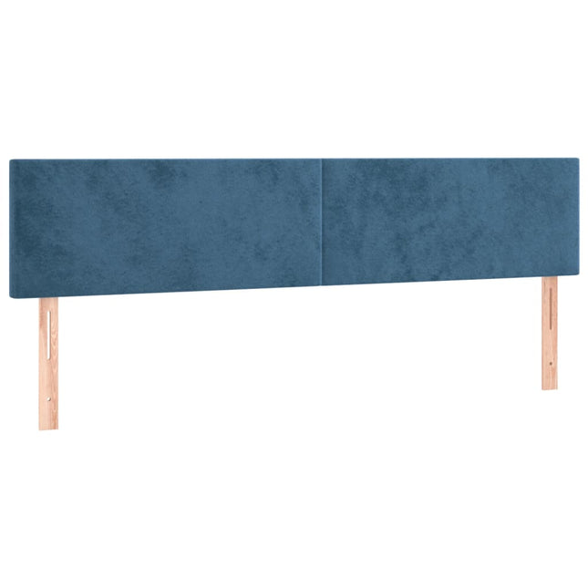 Hoofdborden 2 St 80X5X78/88 Cm Fluweel Donkerblauw 160 cm Laag