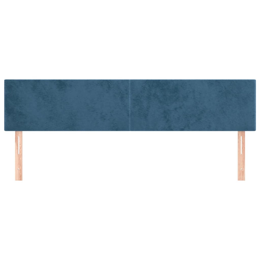 Hoofdborden 2 St 80X5X78/88 Cm Fluweel Donkerblauw 160 cm Laag