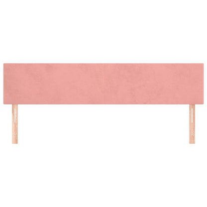 Hoofdborden 2 St 80X5X78/88 Cm Fluweel Roze 160 cm Laag