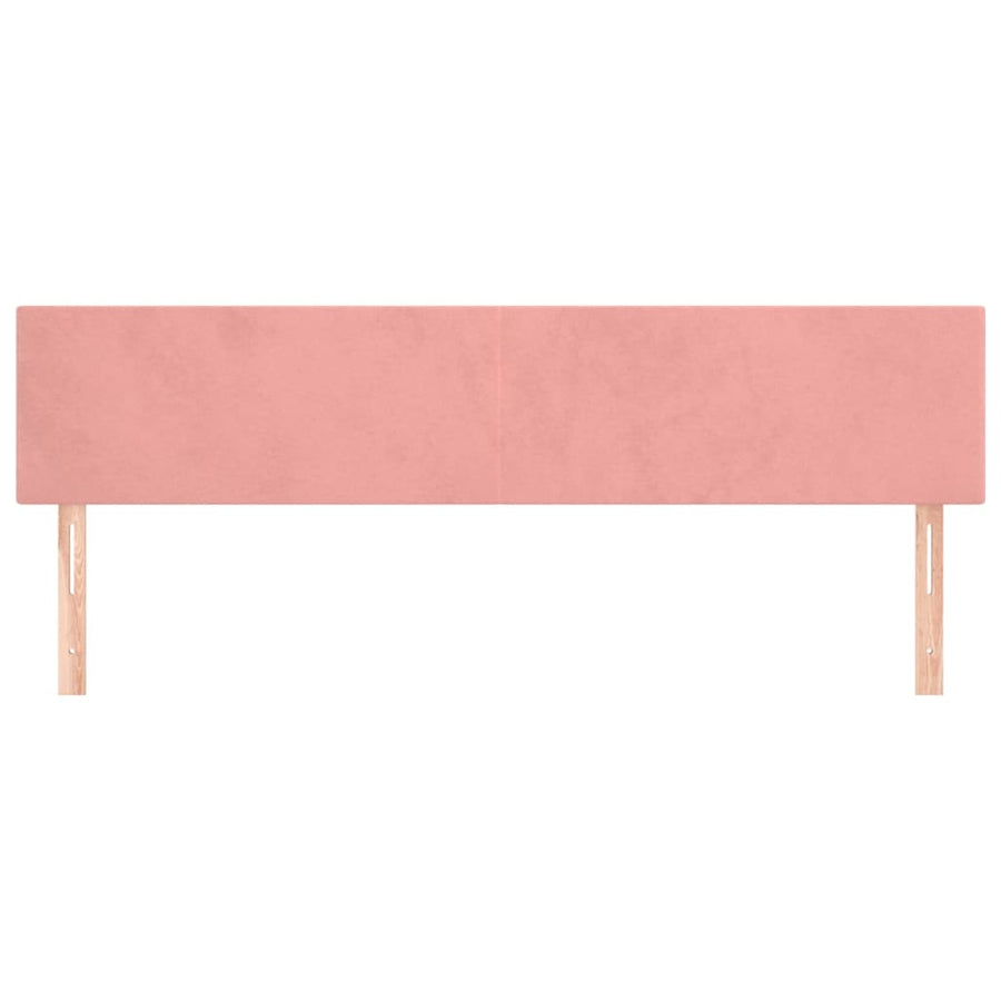 Hoofdborden 2 St 80X5X78/88 Cm Fluweel Roze 160 cm Laag