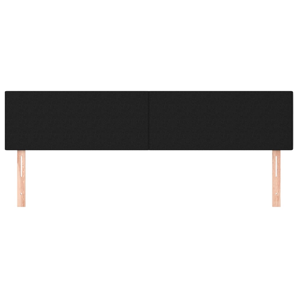 Hoofdborden 2 st 90x5x78/88 cm stof zwart 1 180 cm Zwart