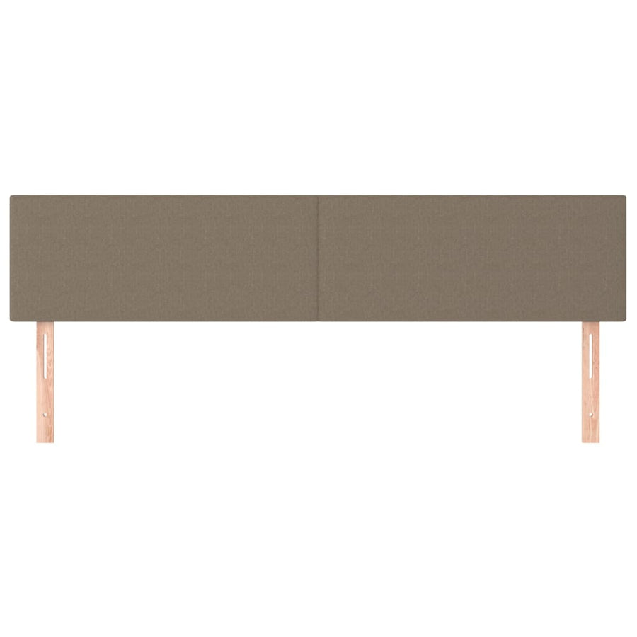 Hoofdborden 2 st 90x5x78/88 cm stof taupe 180 cm Laag