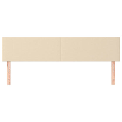 Hoofdborden 2 st 90x5x78/88 cm stof crèmekleurig 180 cm Laag
