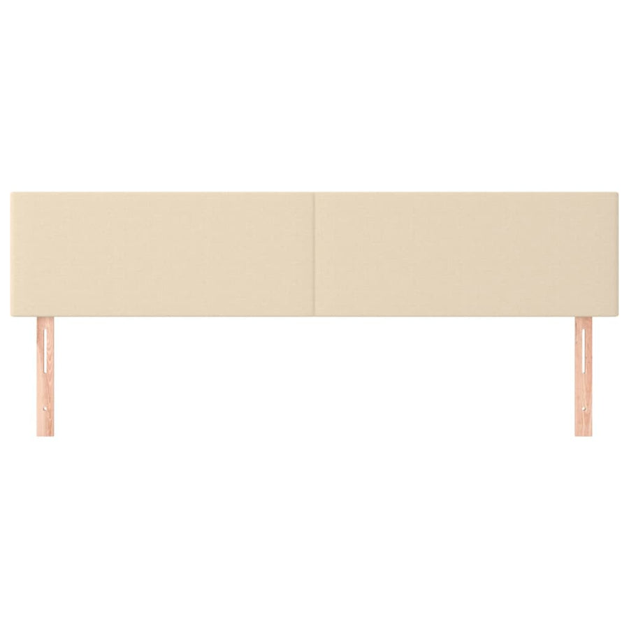 Hoofdborden 2 st 90x5x78/88 cm stof crèmekleurig 180 cm Laag