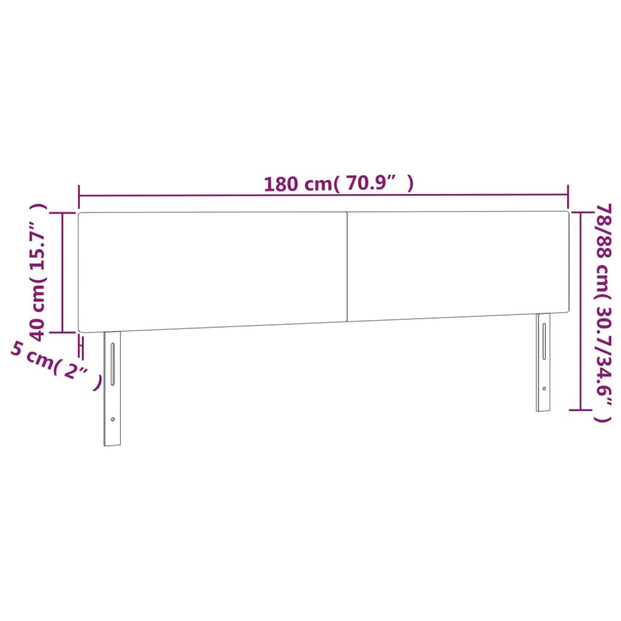 Hoofdborden 2 St 90X5X78/88 Cm Kunstleer Zwart 180 cm Laag