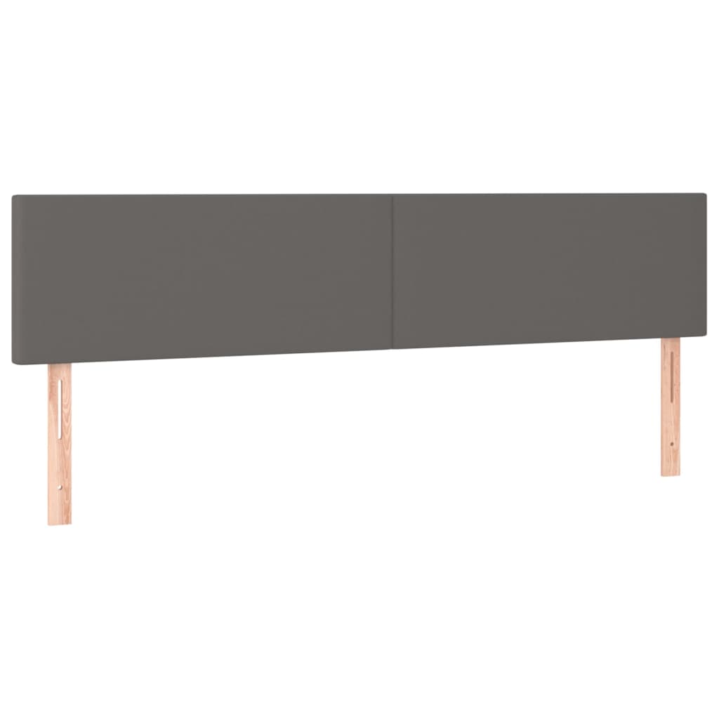 Hoofdborden 2 St 90X5X78/88 Cm Kunstleer Grijs 180 cm Laag