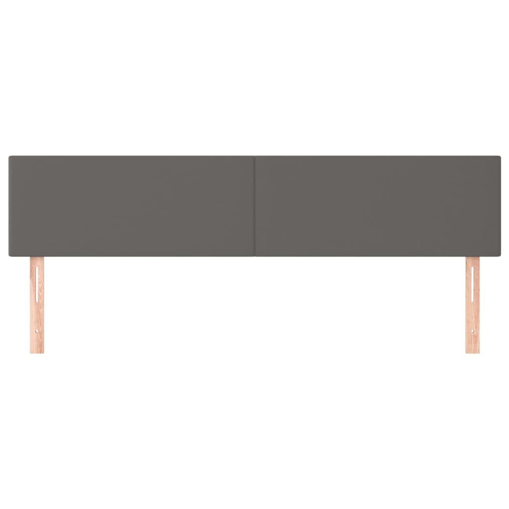 Hoofdborden 2 St 90X5X78/88 Cm Kunstleer Grijs 180 cm Laag