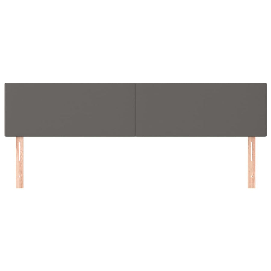 Hoofdborden 2 St 90X5X78/88 Cm Kunstleer Grijs 180 cm Laag