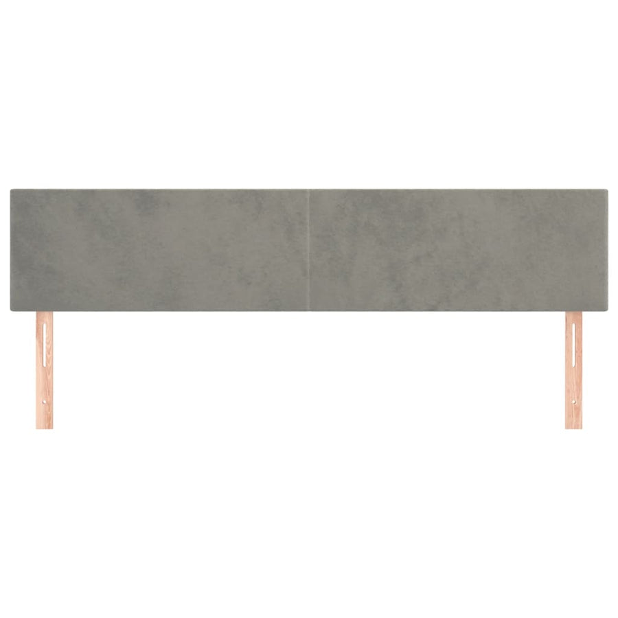 Hoofdborden 2 St 90X5X78/88 Cm Fluweel Lichtgrijs 180 cm Laag