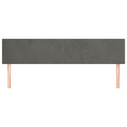 Hoofdborden 2 St 90X5X78/88 Cm Fluweel Donkergrijs 180 cm Laag