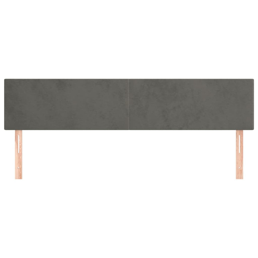 Hoofdborden 2 St 90X5X78/88 Cm Fluweel Donkergrijs 180 cm Laag