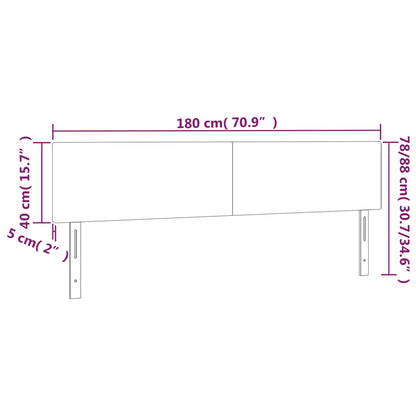 Hoofdborden 2 St 90X5X78/88 Cm Fluweel Donkergrijs 180 cm Laag