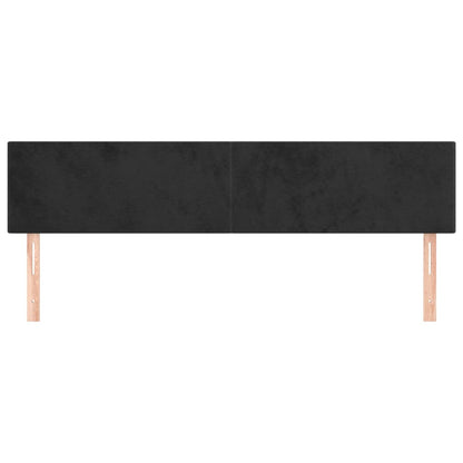 Hoofdborden 2 St 90X5X78/88 Cm Fluweel Zwart 180 cm Laag