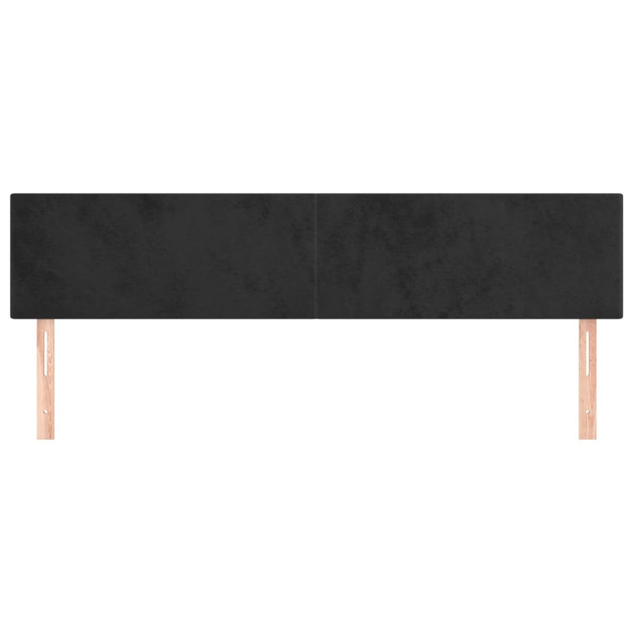 Hoofdborden 2 St 90X5X78/88 Cm Fluweel Zwart 180 cm Laag