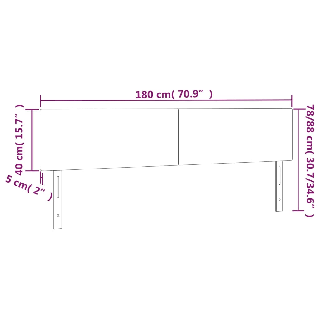 Hoofdborden 2 St 90X5X78/88 Cm Fluweel Zwart 180 cm Laag
