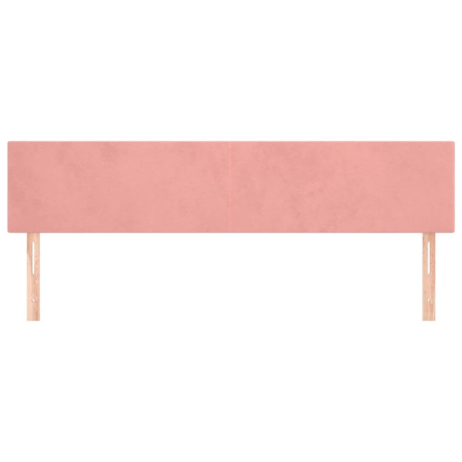 Hoofdborden 2 St 90X5X78/88 Cm Fluweel Roze 180 cm Laag