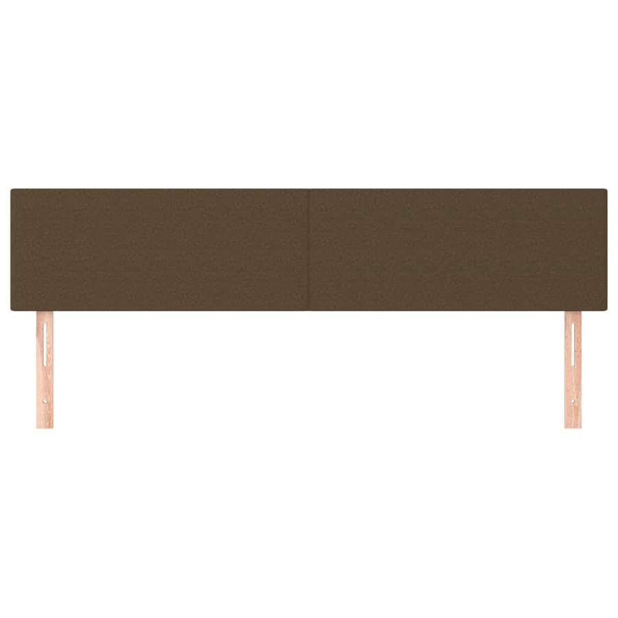 Hoofdborden 2 st 100x5x78/88 cm stof donkerbruin 200 cm Donkerbruin