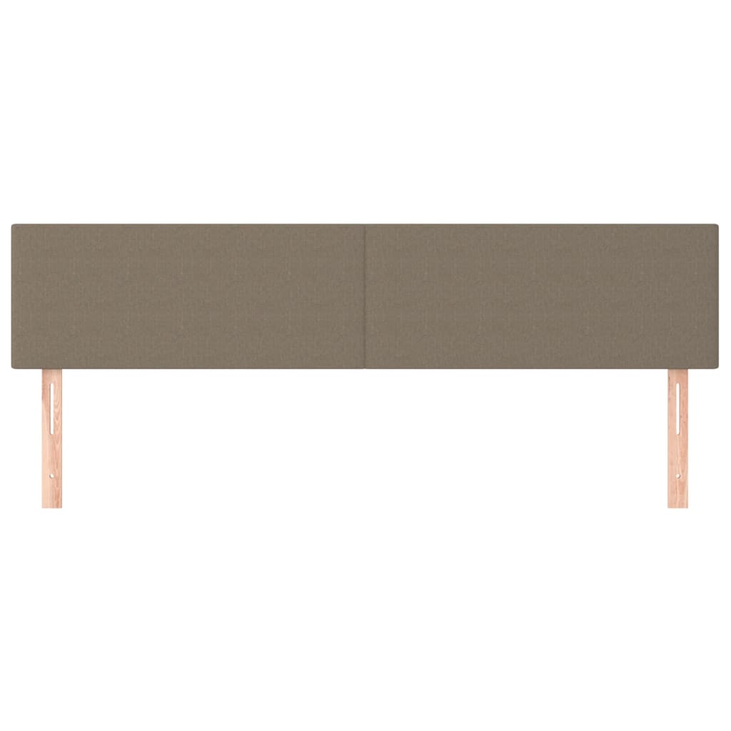 Hoofdborden 2 st 100x5x78/88 cm stof taupe 200 cm Laag