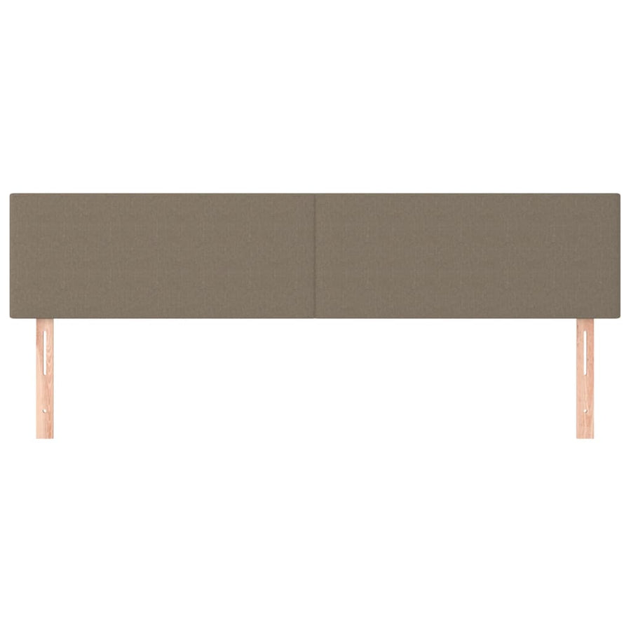 Hoofdborden 2 st 100x5x78/88 cm stof taupe 200 cm Laag