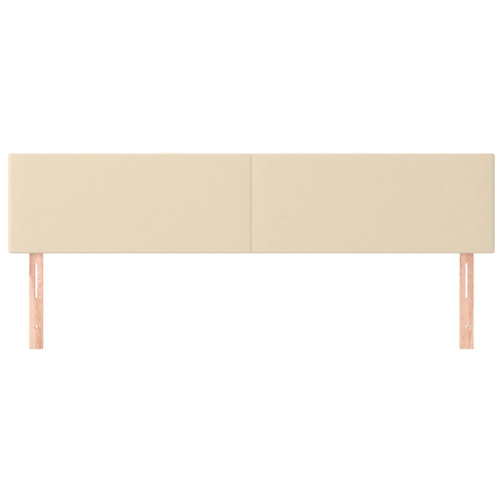 Hoofdborden 2 st 100x5x78/88 cm stof crèmekleurig 200 cm Laag