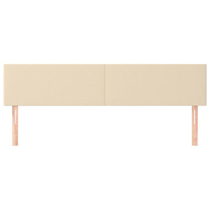 Hoofdborden 2 st 100x5x78/88 cm stof crèmekleurig 200 cm Laag