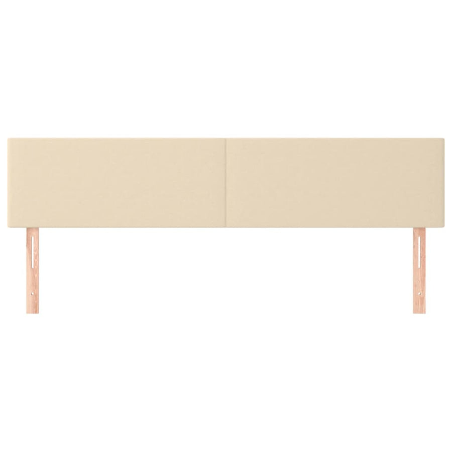 Hoofdborden 2 st 100x5x78/88 cm stof crèmekleurig 200 cm Laag
