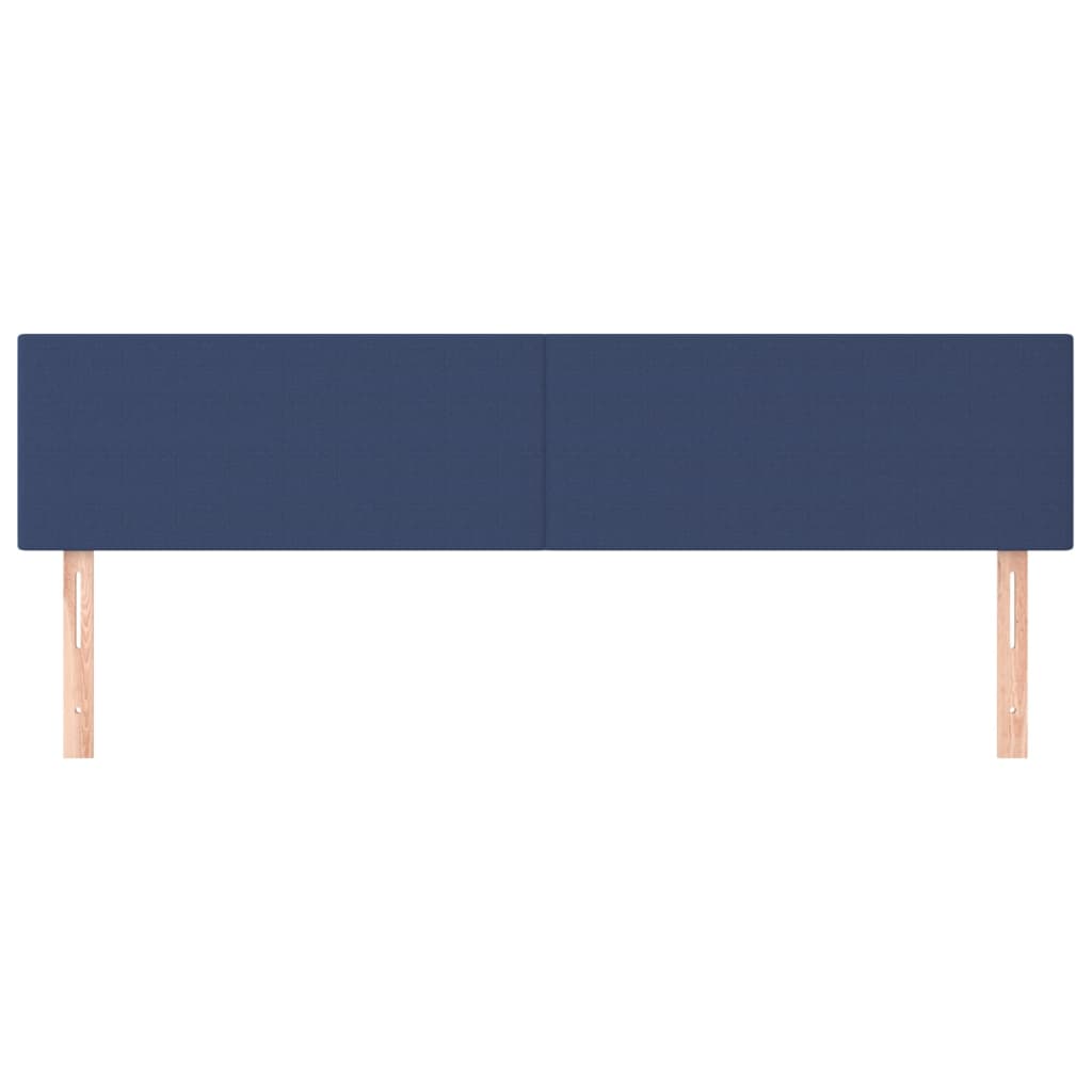 Hoofdborden 2 st 100x5x78/88 cm stof blauw 200 cm Blauw