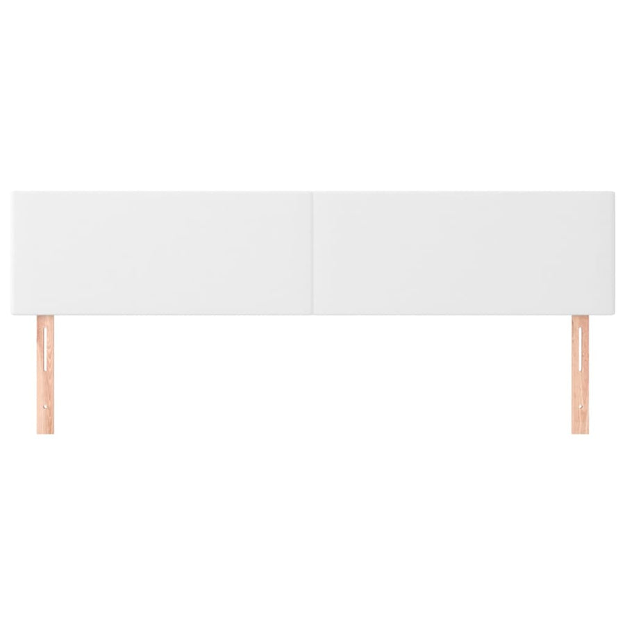 Hoofdborden 2 St 00X5X78/88 Cm Kunstleer Wit 200 cm Laag