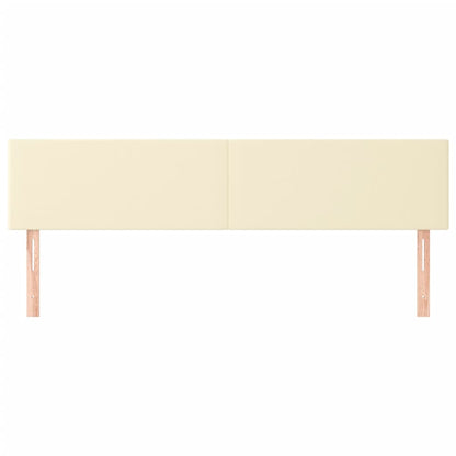 Hoofdborden 2 St 100X5X78/88 Cm Kunstleer Kleurig 200 cm crème