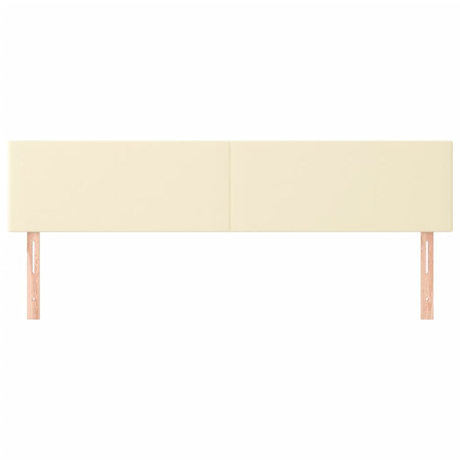 Hoofdborden 2 St 100X5X78/88 Cm Kunstleer Kleurig 200 cm crème