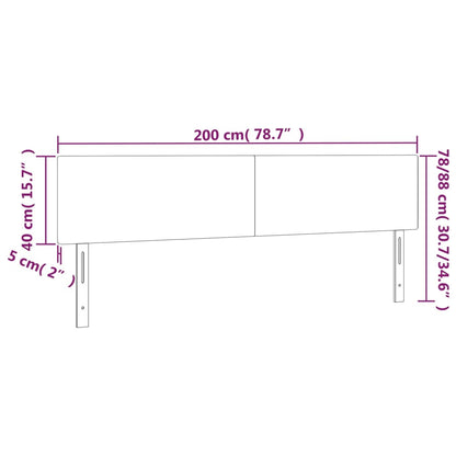 Hoofdborden 2 St 100X5X78/88 Cm Kunstleer Kleurig 200 cm crème