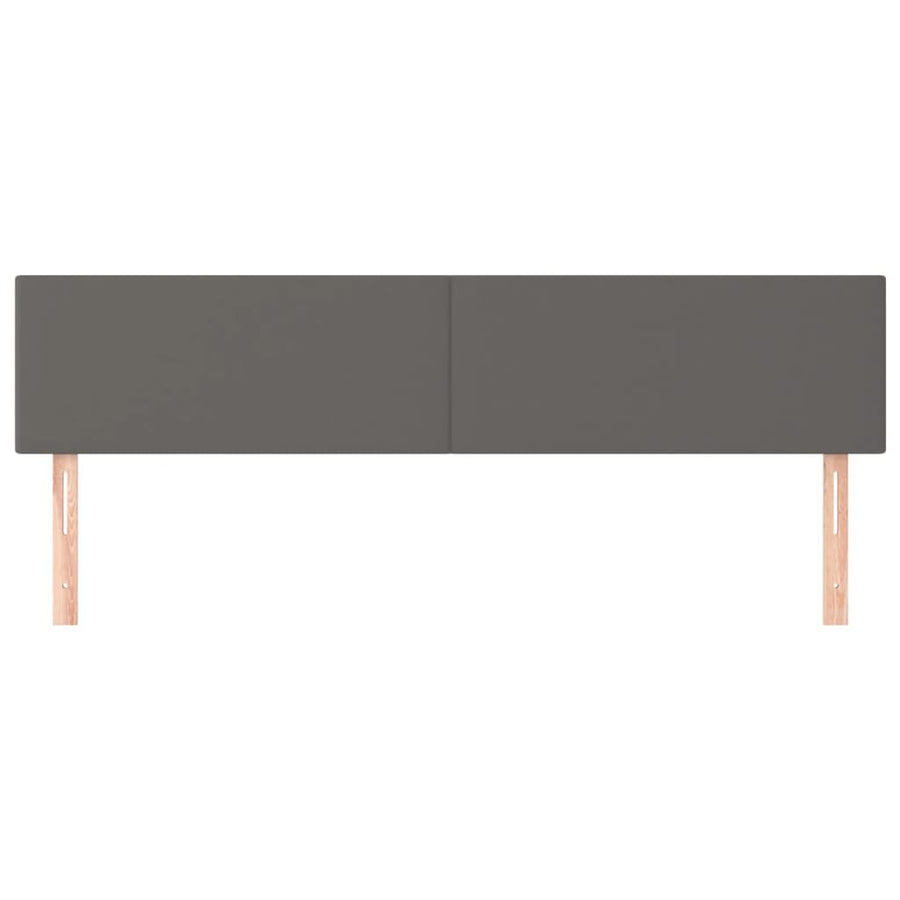 Hoofdborden 2 St 00X5X78/88 Cm Kunstleer Grijs 200 cm Laag